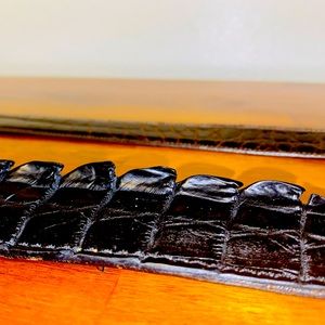 Authentic John Fong Alligator Belt with Sterling Silver Buckle